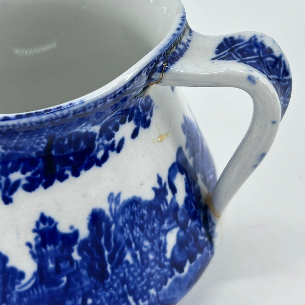 Ye Olde Willow Blue White Transferware Pitcher Creamer Stoke on Trent England - Picture 7 of 10